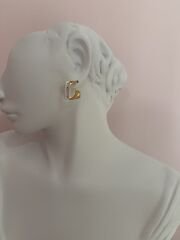 Çelik Kare Model Mineli Küpe