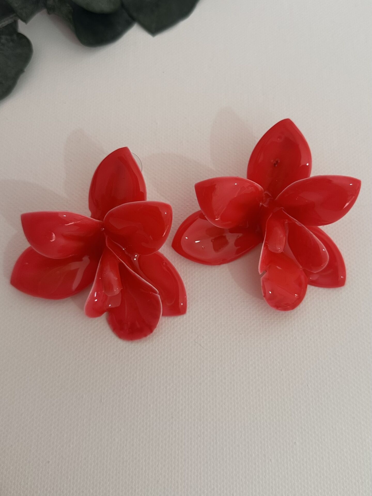 Çiçek Küpe Kırmızı