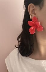 Çiçek Küpe Kırmızı