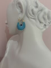 Mineli Oval Model Küpe