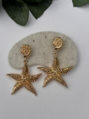 Sallantılı Deniz Yıldızı Küpe Gold