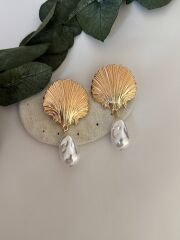 Marka Model Deniz Kabuğu İnci Detay Küpe