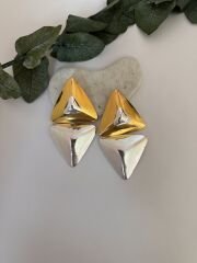 Marka Model Üçgen İki Renkli Küpe