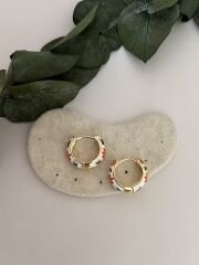 Çelik Mineli Beyaz Halka Küpe