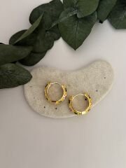 Çelik Mineli Halka Küpe Sarı