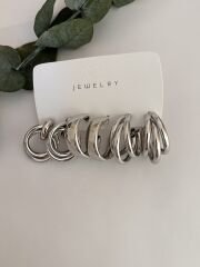 Üçlü Set Küpe Silver