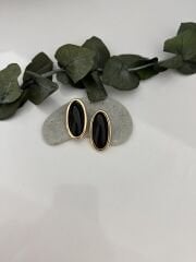Siyah Oval Küpe