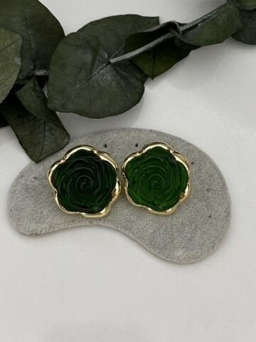 Yeşil Çiçek Küpe