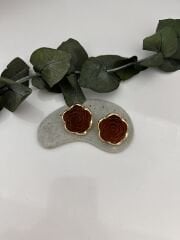 Kahverengi Çiçek Küpe