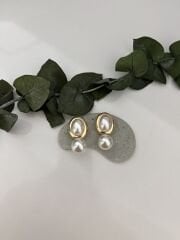 Beyaz Top Model İnci Küpe