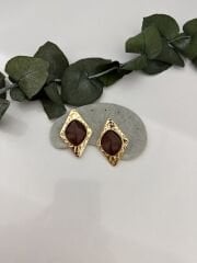 Üçgen Kahverengi Küpe