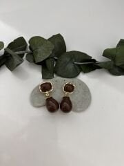 Sallantılı Kahverengi Küpe