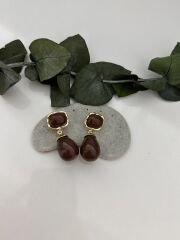 Sallantılı Kahverengi Küpe