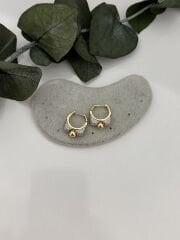 Top Detay Kare Gold Çelik Küpe