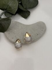 Bombeli Zirkon Taşlı Halka Küpe