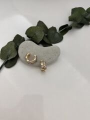 Bombeli Çelik Halka Küpe