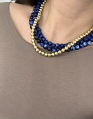 Doğal Taşlı Üçlü Kolye