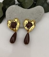 Sallantılı Kalp Model Küpe