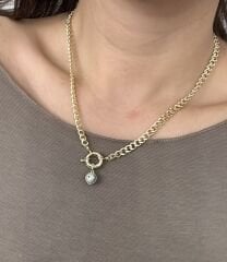 Nazar Boncuklu Gold Kolye