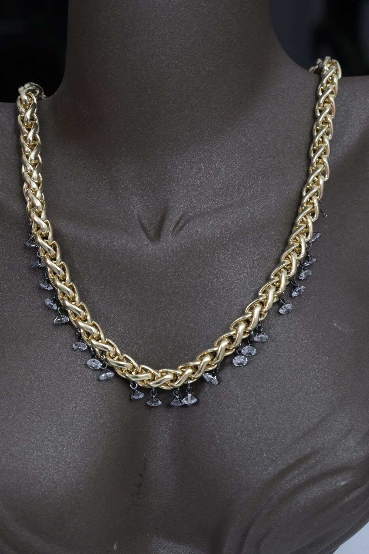 Gold Elmas Uçlu Kolye