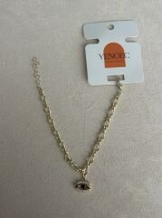 Gold Mavi Göz Detay Bileklik