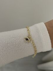 Gold Mavi Göz Detay Bileklik