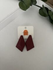 Damla Model Bordo Renk Küpe