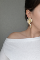 Salyangoz Model Çelik Gold Küpe