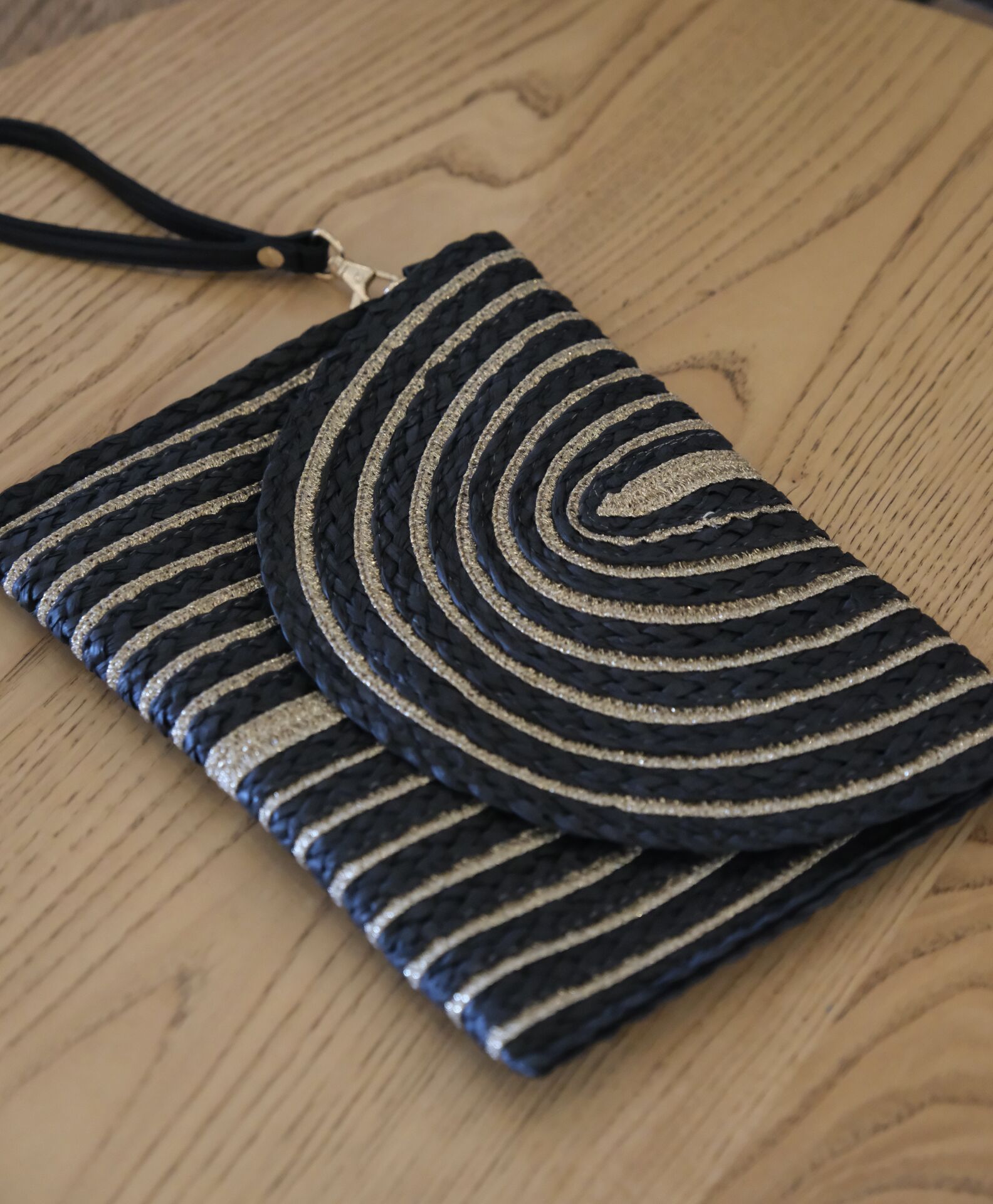 Siyah Gold Clutch Model Çanta