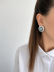 Vintage Model Yeşil Küpe