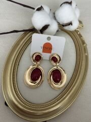 Bordo Sallantılı Küpe