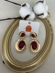 Bordo Sallantılı Küpe