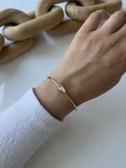 Badem Model Markiz Taşlı Kelepçe Bileklik