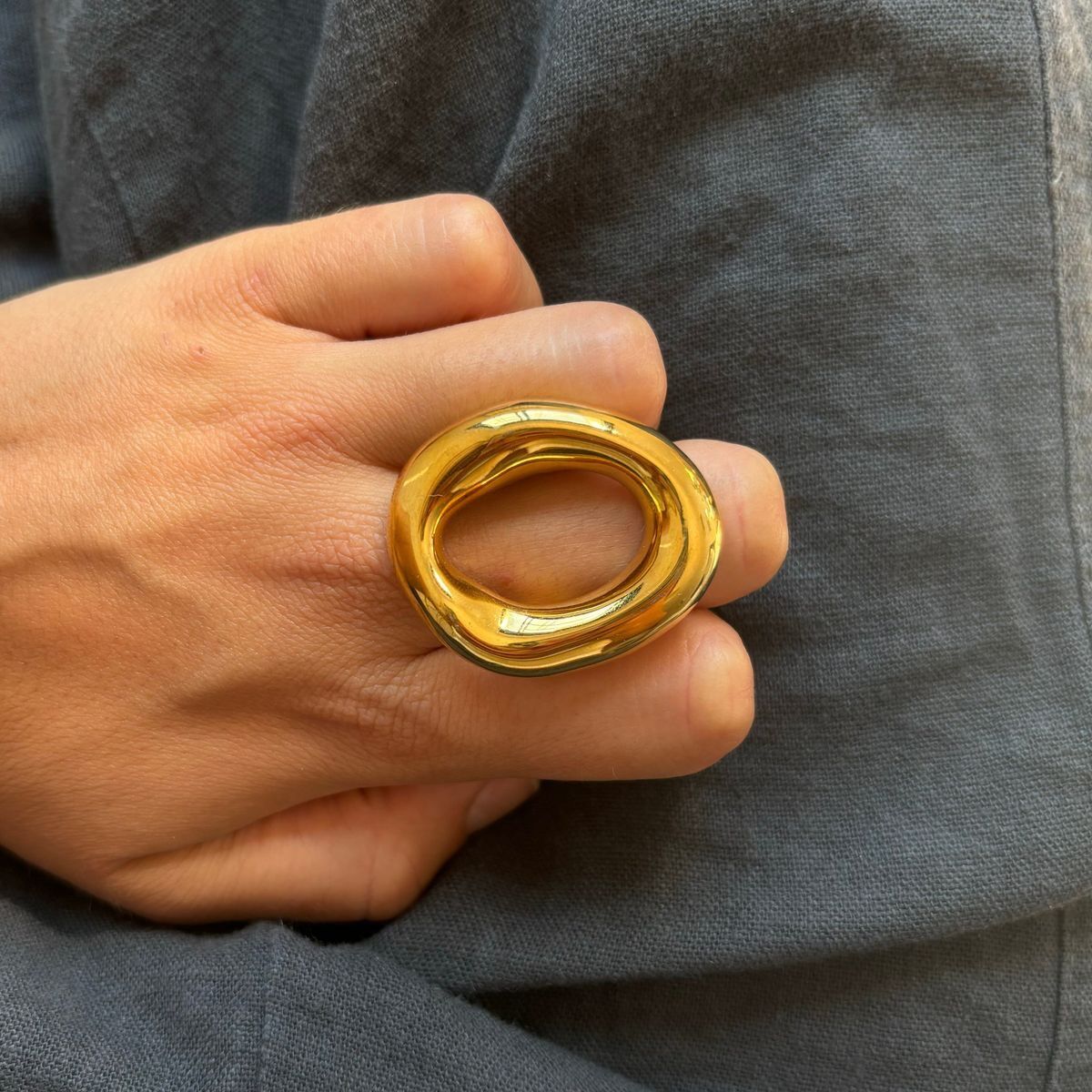 Özel Seri Yuvarlak Model Gold Yüzük