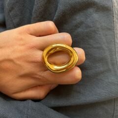 Özel Seri Yuvarlak Model Gold Yüzük